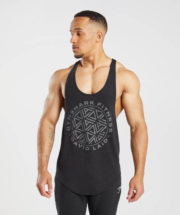 Panske Tielko Gymshark GS x David Laid Stringer Čierne | SI4601389